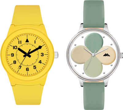 Fentex Trending combo analog watch with one silicon and one Stainless Steel strap watch Trending combo analog watch with one leather and one Stainless Steel strap watch Analog Watch  - For Boys & Girls
