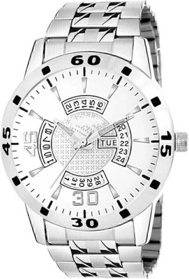 SHURAI Day-Dte Funtional Silver watch Silver Dial Day & Date Functioning Water Resistant Stainless Steel Analog Watch  - For Men
