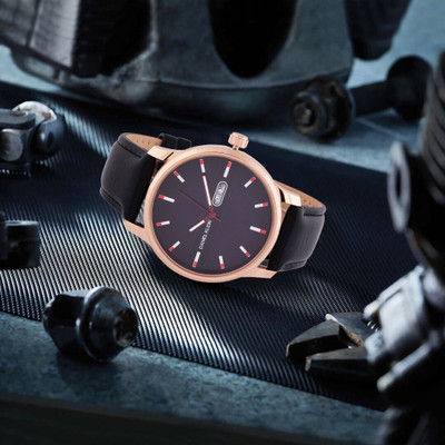 DANIEL KLEIN Black Leather Strap Day Dated Analog Watch  - For Men