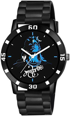 MAHAVIRA COLLECTION All-occasion black analog watch for men Men's analog wristwatch with black casing and dial Analog Watch  - For Men