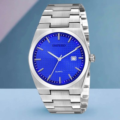 EMPERO EAB216 Date Display Blue Dial Silver Stainless Steel Belt Analog Watch  - For Men