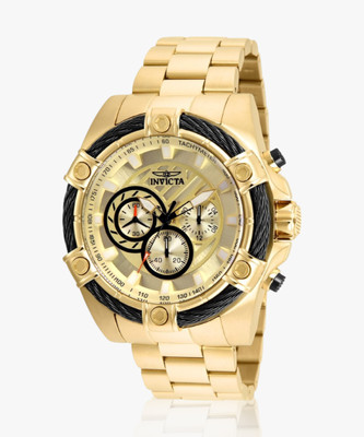 INVICTA 25515 Bolt Chronograph Quartz Gold Dial Analog Watch  - For Men