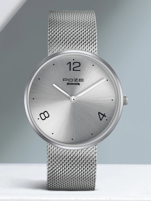 SONATA Poze Dail Silver Strap Analog Watch  - For Men
