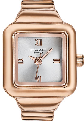SONATA drop 5 from Poze Sonata Poze Rint It 2.0 Quartz Silver Square Dial Women's Watch Analog Watch  - For Women