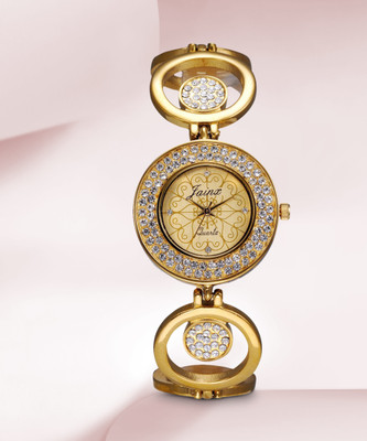 JAINX Princess Bracelet Golden Dial Analog Watch  - For Women