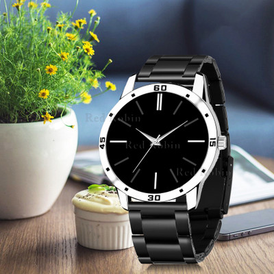 Welix LR05-BLK-AVO-SIL-CDBLK Fancy Design Stylish Black Silicone Strap Wrist Watch for Men and Boys Analog Watch  - For Men