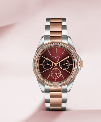 TIMEX Multi Function Maroon Dial Analog Watch  - For Women