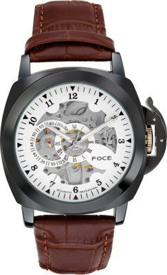 Foce FOCE Mechanical Automatic White Dial Leather Strap FOCE Mechanical Automatic White Dial Leather Strap Analog Watch  - For Men