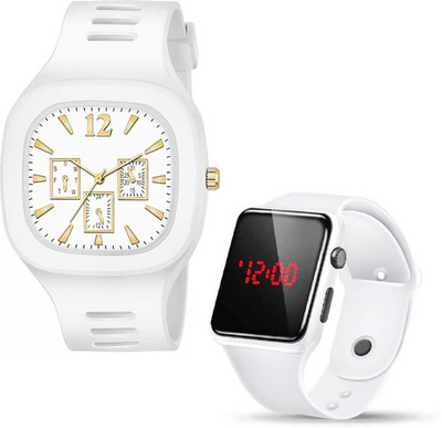 RSM RSM 149 Square Dial Combo PU Strap Shockproof Stylish Premium Quality Wrist Analog-Digital Watch  - For Men