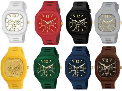 SKYZONE Square Dial Silicone Strap Gift Watch For Boys Skz-046 Analog Watch  - For Men