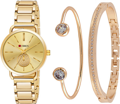 Curren Ladies Wrist Watch with Matching Bangles Analog Watch  - For Women