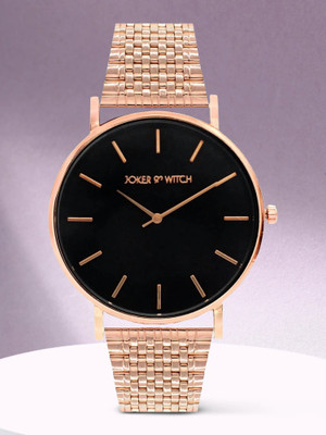 Joker & Witch Joker & Witch Nebula 40mm Black Dial Rosegold Stainless Steel Watch for Women Analog Watch  - For Women