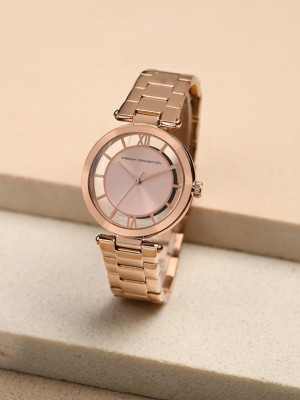 French Connection FCL0001A Rose Gold Round Dial Analog Watch  - For Women