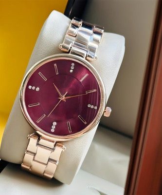 HINIVA WATCHES Ladies watch Premium Red Dial Rose Gold Strep Party Wear Analog Watch For Girls Analog Watch  - For Women