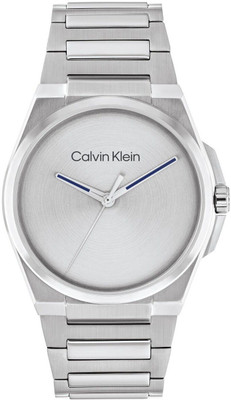 Calvin Klein Meta-Minimal Meta-Minimal Qtz Basic Silver Tonneau Dial 's / Analog Watch  - For Men
