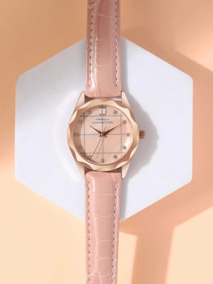French Connection Liora Rhinestone Pink Mop Dial | Women's Analog Pink Watch Analog Watch  - For Women