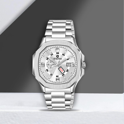 Glazba Stainless Steel Chain Strap With Working Day and Date Analog Watch  - For Men
