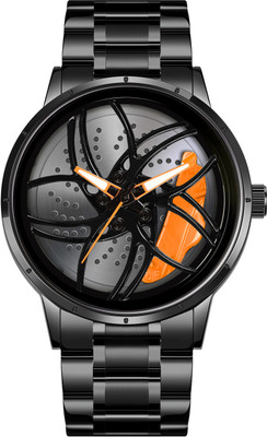 IIK Collections 5025M Men Car Wheel Watch With Spinning Car Rim Design Analog Watch  - For Boys