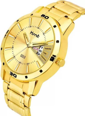 HLMT GOLD DAY DATE 1032 Day & Date Original Gold Plated Adjsutable Bracelet Hlmt Wtch Analog Watch  - For Men