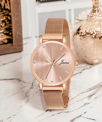 JAINX JW8613 Rose Gold Mesh Chain Analog Watch  - For Women