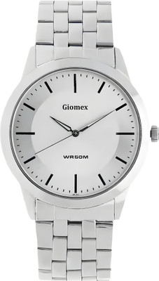 Giomex 1584SM03 Silver Plain Chain Premium Addition Analog Watch  - For Men