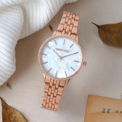 Joker & Witch Joer & itch Mini Nebua White Dial Rose Gold Metal Analogue Watch for Women Analog Watch  - For Women