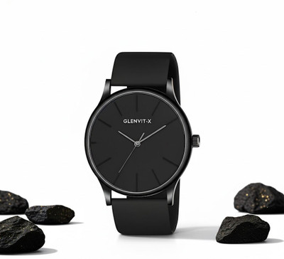 GLENVIT-X L-1 Minimalist , Black Dial, Silicone Strap, Unisex Analog Watch  - For Men