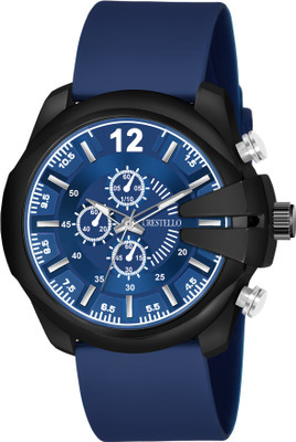 CRESTELLO CR-DSL042-BLU Blue Silicone Strap Analog Watch  - For Men