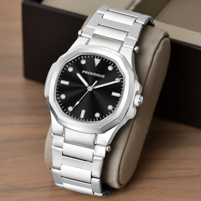 PROVOGUE Stainless Steel Case Featuring Subtle Black Dial Details. Analog Watch  - For Men