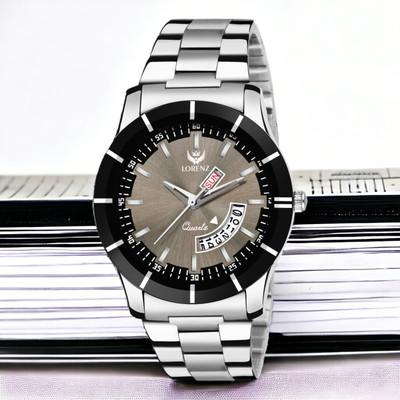 LORENZ MK-1090A Lorenz Day & Date Stainless Steel Grey Dial Men's Analog Watch- 1090A Analog Watch  - For Men