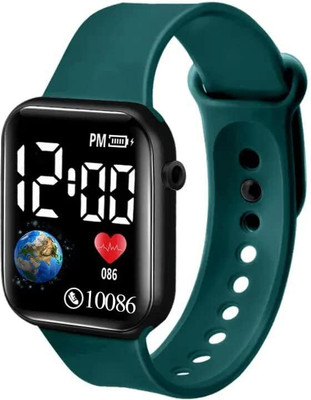 Om Collection LEDGreen Sports Square Electronic Led Watch for Kids Digital Watch  - For Boys & Girls