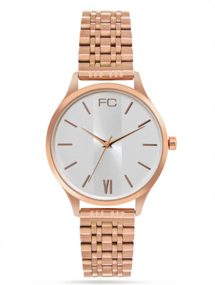 French Connection FCN00081D Women's Analog Rose Gold Watch | Silver Sunray Round Dial Analog Watch  - For Women