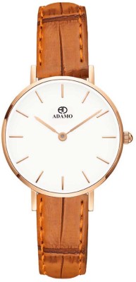 ADAMO 336KTL01 ADAMO Aritocrat White Round Dial Leather Strap Premium Women's & Girl's Analog Watch  - For Women