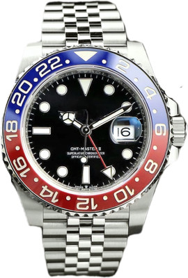 Tova Luxury Men Stainless Steel Round Watch Luxury Men's GMT Watch with Pepsi Colour Rotating Bezel Watch For Men Analog Watch  - For Men