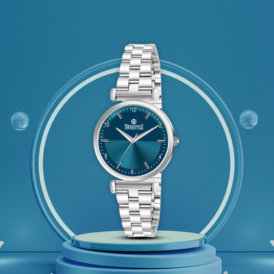 Swisstyle Chic Blue Face Sleek and Stylish Stainless Steel Analog Watch  - For Women