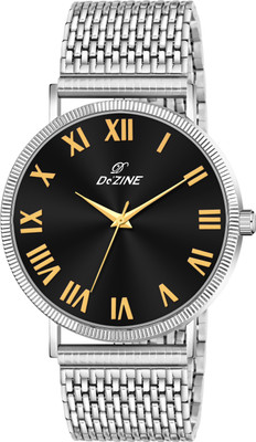Dezine Bold Black Dial and Gold Roman Numerals Analog Watch  - For Men