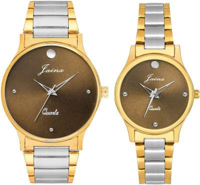 JAINX Bandhan Premium Brown Dial Gift Set Analog Watch  - For Couple