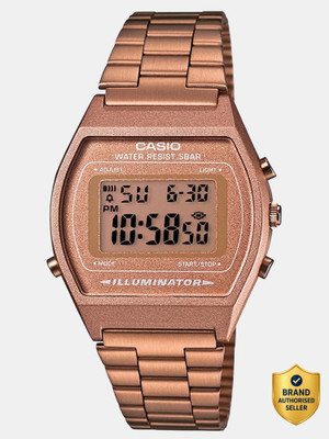 CASIO B640WC-5ADF Vintage B640WC-5ADF Dial Rose Gold Stainless Steel Band Digital Watch  - For Men & Women