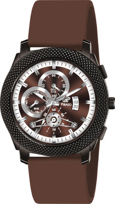 PIRASO 972 2025 BROWN SILICONE STRAP Piraso Brown Date Dial & Brown Silicone Strap Analog Watch For Men Analog Watch  - For Men