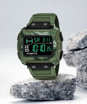 iCome 9097 Army Black Attractive Multi-Functional Automatic Green Color Army Strap Digital Watch Digital Watch  - For Men