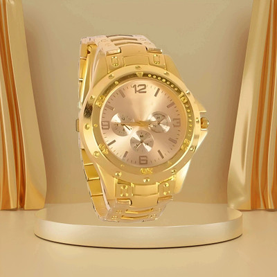 SHURAI gold Trending Gold Dial Stainless steel only mens wear watch Analog Watch  - For Men