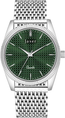 Jaxer Green Dial Steel Silver Mesh Chain Analog Watch  - For Men