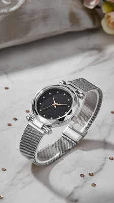 Moover Premium Dial Magnetic Mesh Strap Analog Women’s Watch for girls Daily&Party Wear Analog Watch  - For Girls