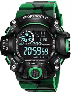 HF Haifun Green Army New Generation Black LED Display Top Latest Design In Market Digital Watch  - For Boys & Girls