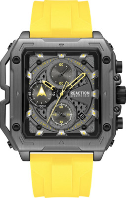 Kenneth Cole Reaction New Collection CHRONO 3 EYES DATE GUN RECTANGULAR NORTH - SOUTH Shape Analog Watch  - For Men