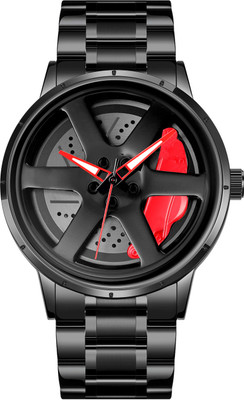 IIK Collections IIK-5042M Men Car Wheel Watch With Spinning Car Rim Design Analog Watch Analog Watch  - For Boys