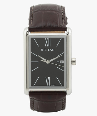 Titan Titan Workwear Urban Chic Black Dial Black LeatherStrap Analog Watch  - For Men