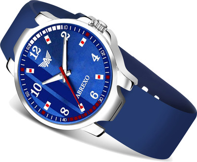 ABREXO 8619 Trending Round Blue Causal Wrist Watch Silicone Strap Analog Watch  - For Boys