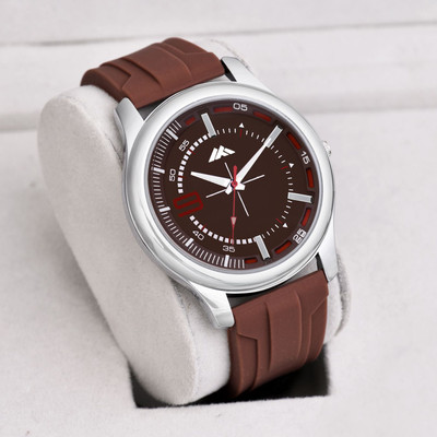 Loretta LT-55 Brown 3D Embossed Numeric Textured Dial New Latest Sport Look Silicone Strap Analog Watch  - For Men