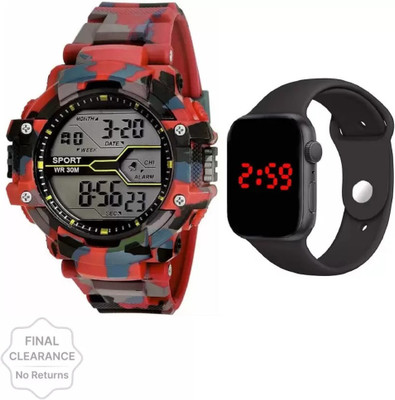 TRENDYADDY Digital Sport Watch Military Camouflage Digital Sports and LED Watch with Backlight Analog-Digital Watch  - For Men & Women
